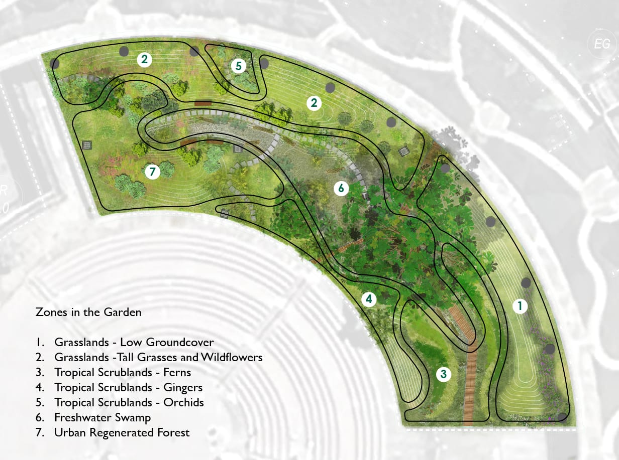 Our Wild Garden with zones inspired by Singapore's natural habitat types